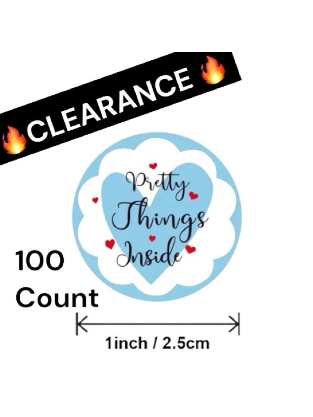 100 Blue Heart Pretty Things Inside CLEARANCE